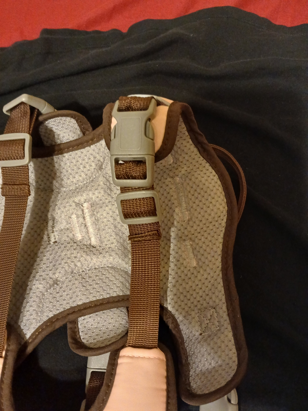 PupVox Pink Dog Harness with Brown Trim - Picture 5 of 9